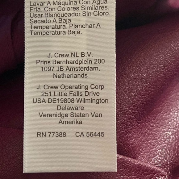 NWT J.Crew Burgundy Faux Leather Pencil Skirt Lined Classic Midi Size 16 - Picture 4 of 5